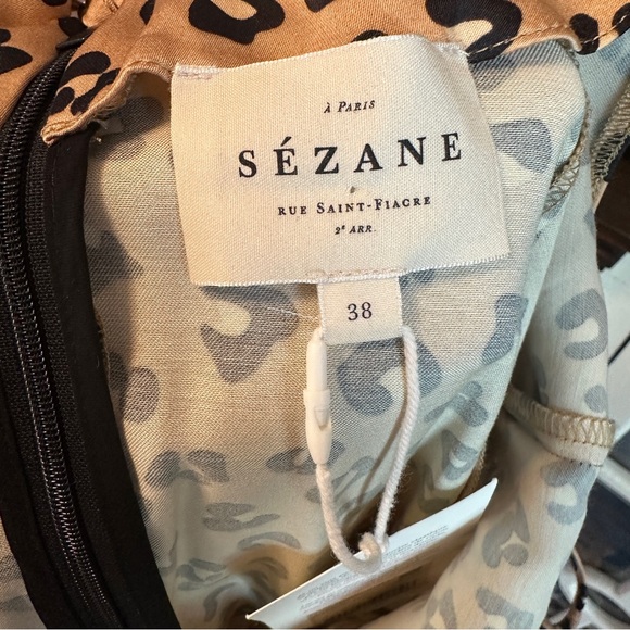 Sezane Tan and Black Midi Dress - Picture 4 of 15